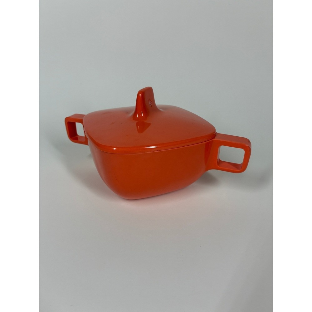 Vintage Brookpark B-12 Orange Melamine Sugar Bowl with Lid Vintage MCM Atomic